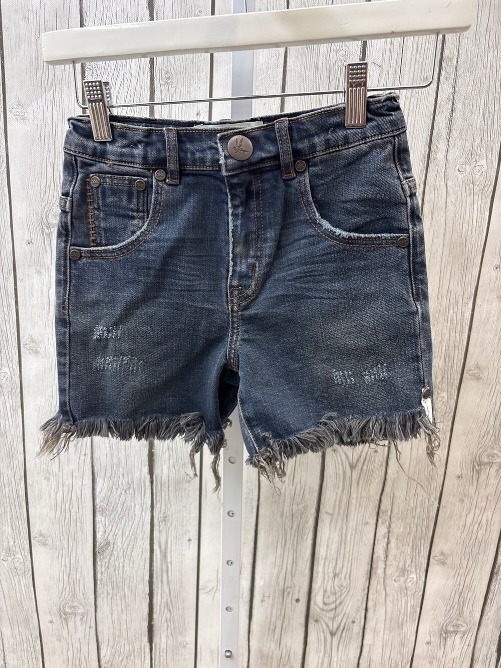 one teaspoon girls kids sz 7-8 bermuda short distressed black indigo
